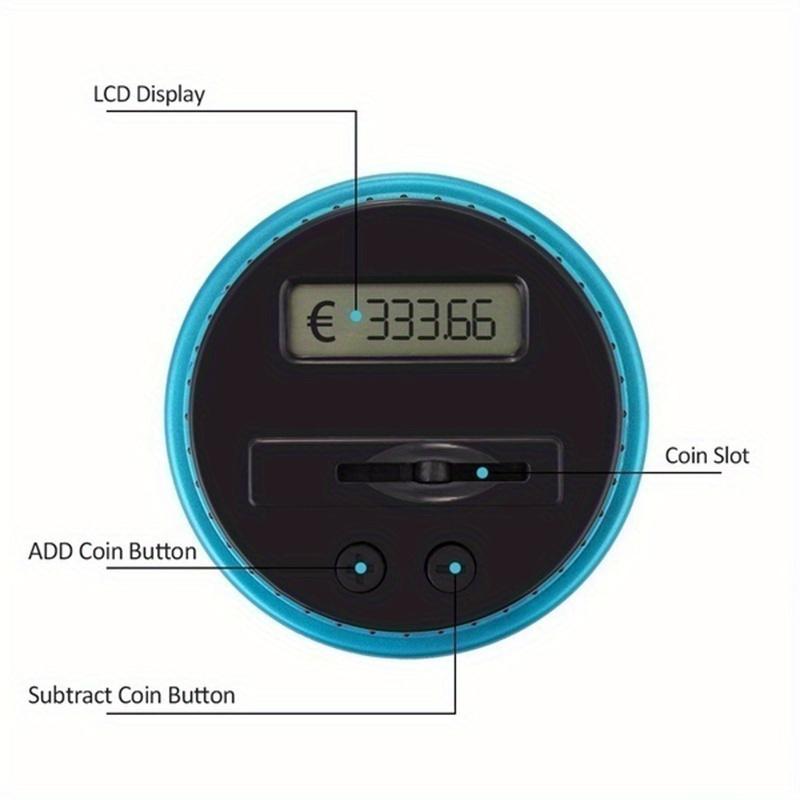 Automated Coin Counting Jar - Large LCD Display - Money Saving Bank - Perfect Gift for Holidays Decor Piggy 8