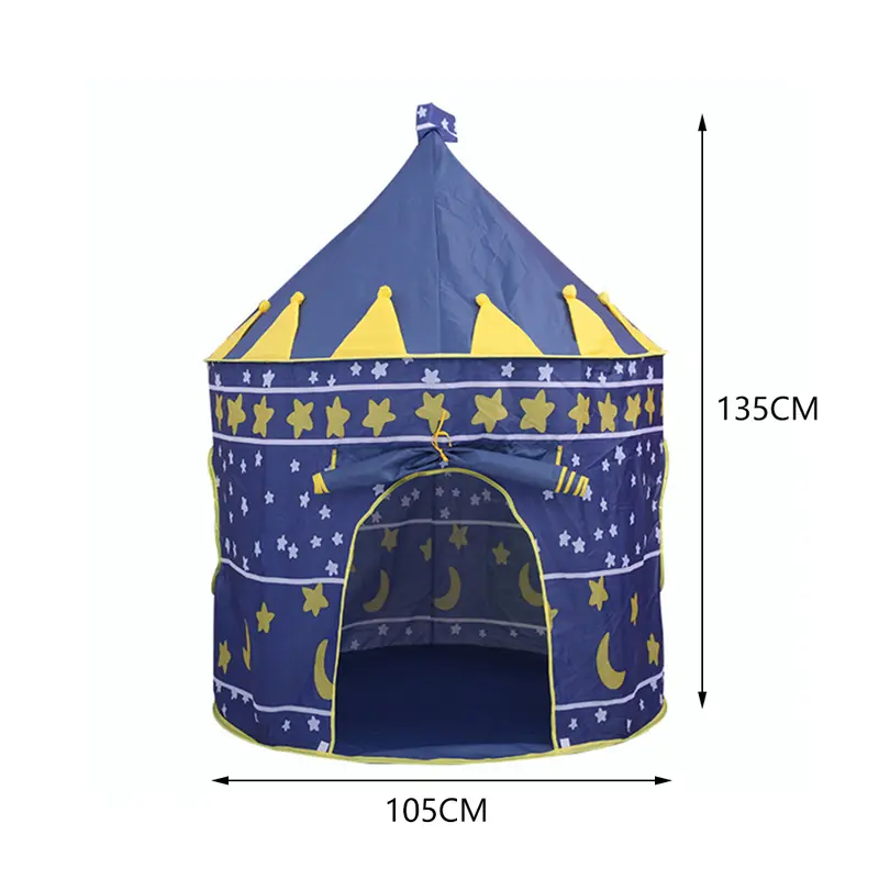 Lushhub Home Kids Playhouse Tent, Star and Moon Kids Tent, Round Yurt Style Kids Playhouse with Floor Mat for Indoor and Outdoor Games 3