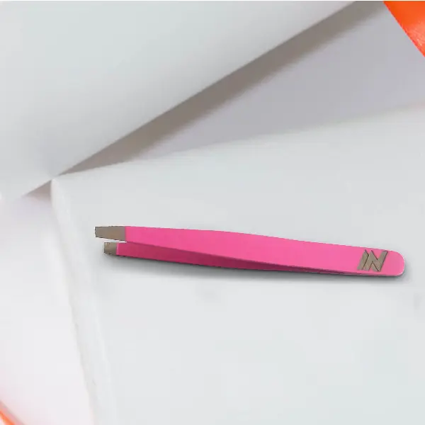 Tweezers for Facial Hair Women & Men Professional Stainless Eyebrow Tweezers Slanted Tip for Accurate & Precise Grooming of Eyebrows Ingrown Hair Tweezers (Pink) Gift Makeup