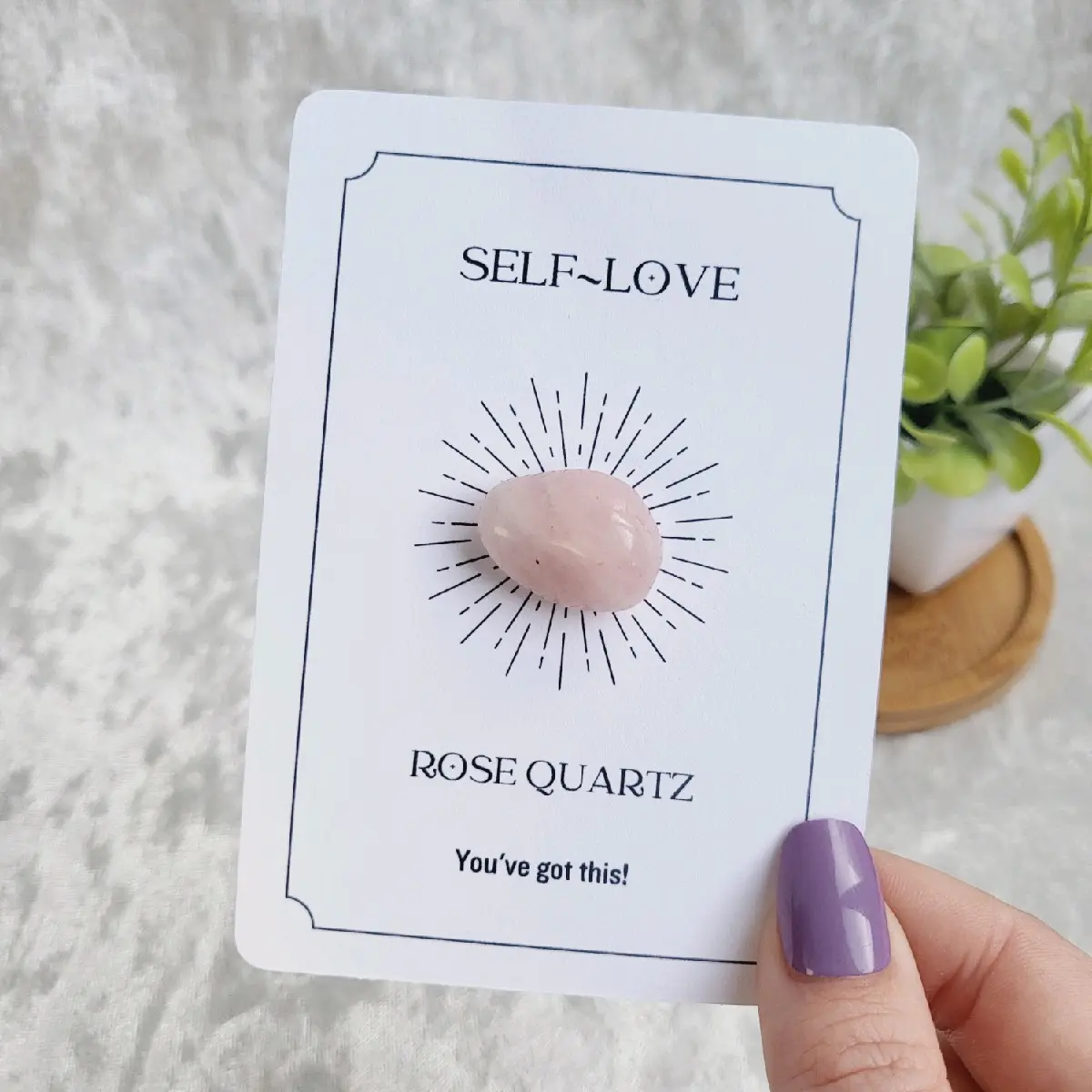 Crystal Affirmation Cards • Natural Gemstones Gift • Tumble Stones • Crystals for positivity, anxiety, protection and more!