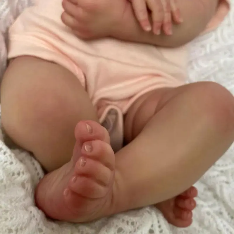 48cm Ultra-Realistic Reborn Doll - Soft Silicone Body, 3D-Painted Skin with Visible Veins, Lifelike Newborn Baby Toy for Kids - Perfect Birthday or Christmas Gift 8
