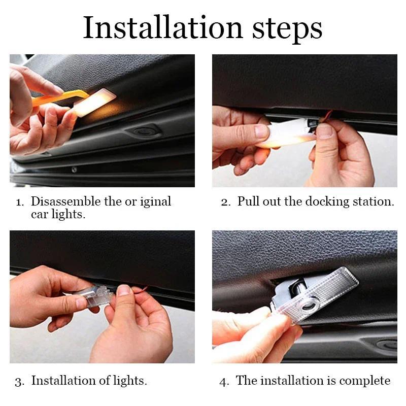 2 pcs Led Car Door Light Logo Laser Projector Welcome Light decorations For BMW E84 E87 X5 E70 F25 E90 E91 F01 F02 E60 E61 F10 F15 F30 M3 M5 6