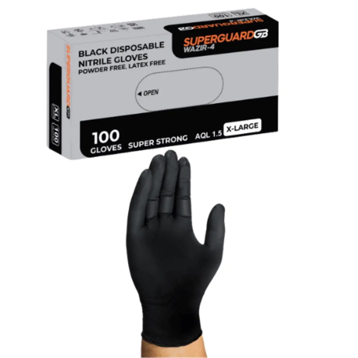 Super strong black thick heavy duty nitrile gloves mutli sector use car mechanics garages catering food restraint box of 100 S / M / L / XL