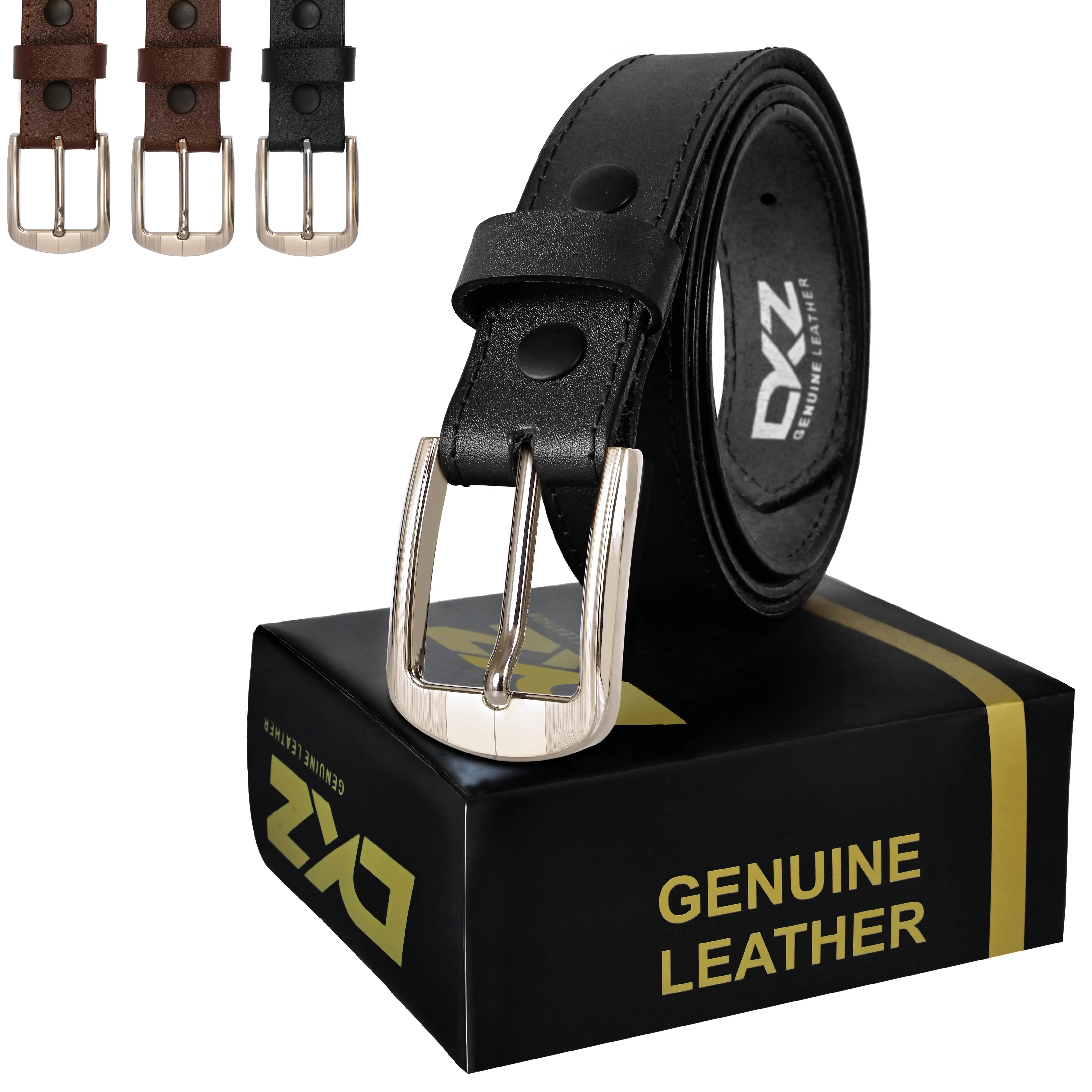 LEATHER BELT 100% GENUINE Black,Brown 30'' to 72'' waist sizes Stitch Belt  (bkl-09)