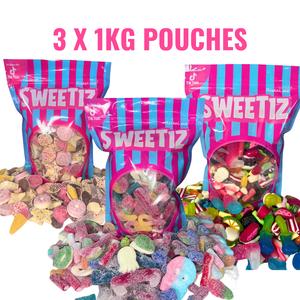 3 x 1KG Sweets Pick N Mix (Choose between Fizzy, Jelly & Chocolate)