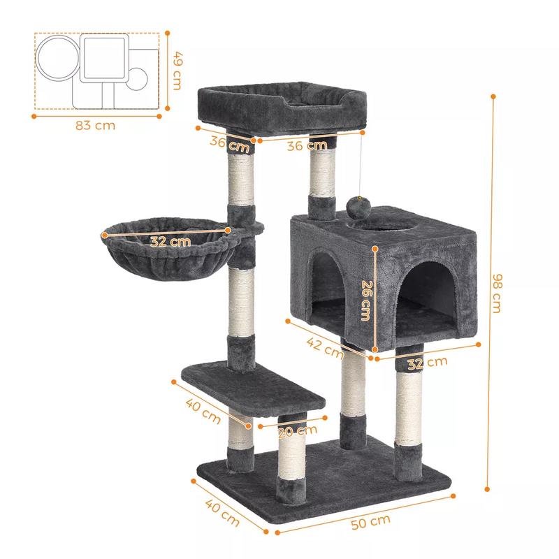 Cat Scratching Post Large Cat Tree Tower Kitten Condo Activity Centre Climbing dog  bed  car 8