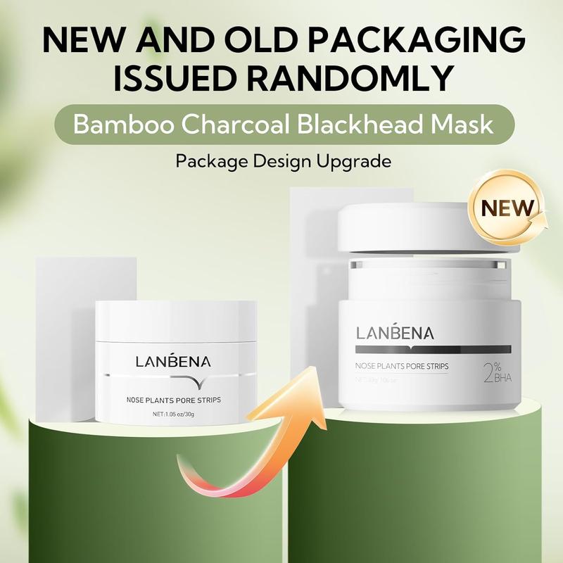 LANBENA 2.0 Blackhead Remover, Nose Plants Pore Strips Deep Cleansing Peel off Mask with Salicylic Acid, Amazonian White Clay, 60Pcs Nose Strips Black Heads Remover from Face 1