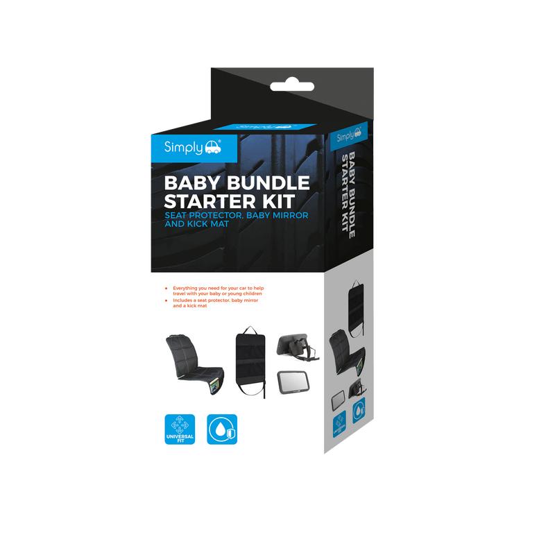 Baby Car Automotive Starter Bundle Starter Kit - Padded Seat Protector + Baby Mirror + Kickmat 2
