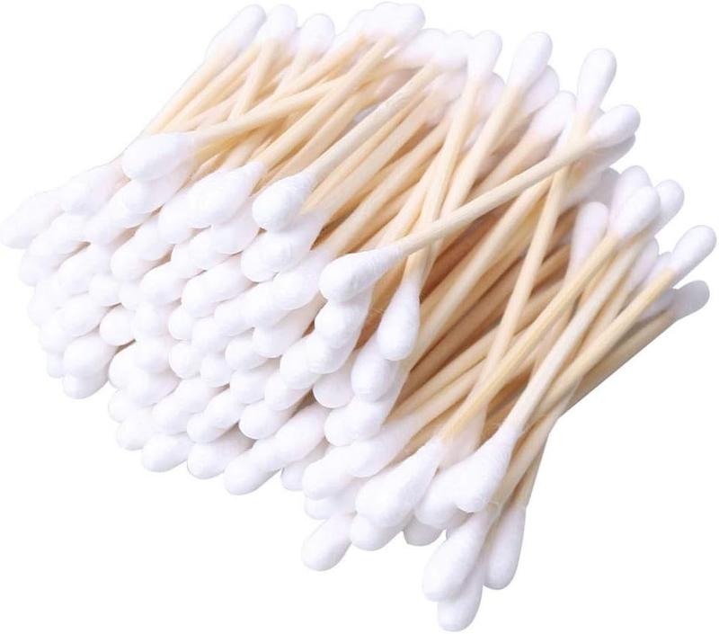 600 pack Cotton Buds , 100% Biodegradable Cotton Swab with Wooden Handles for Cleaning Ear, Makeup enhance, Keyboard cleaning, for wound Daily Cosmetic 3