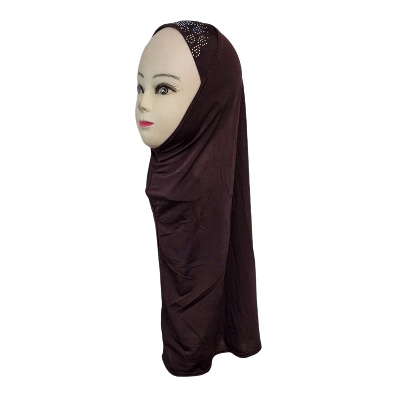 New Girls Adult One Piece Beautiful Muslim Islam Hijab Flower Diamonte Lace 7