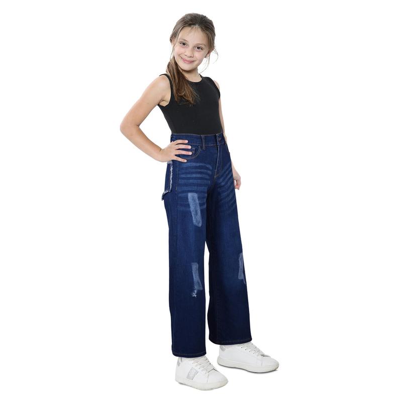 A2Z 4 Kids Girls Palazzo Jeans Wide Leg Stretchy Denim Pants Flared Fashion Jean Trousers Baggy Pants Gift for Children Age 5-14 Years 7