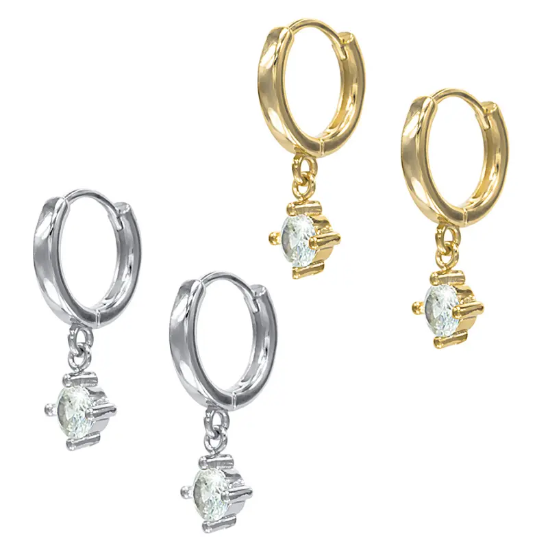 Essie Drop Huggie Earrings - Gold & Silver Available 0