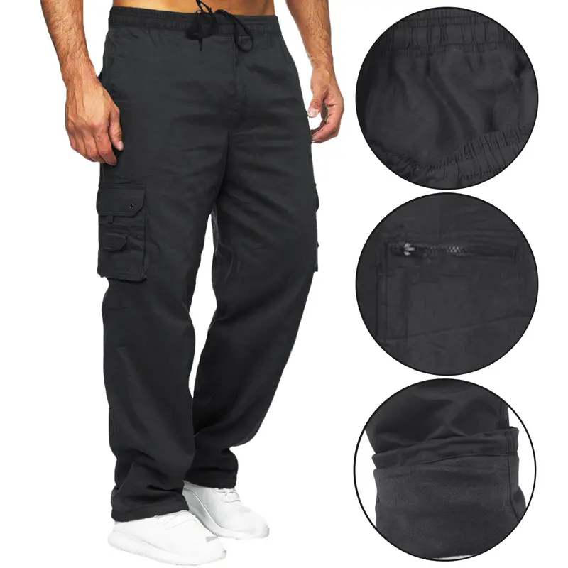 Mens Thermal Fleece Lined Elasticated Cargo Combat Work Walking Trousers Pants Fabric Menswear 1