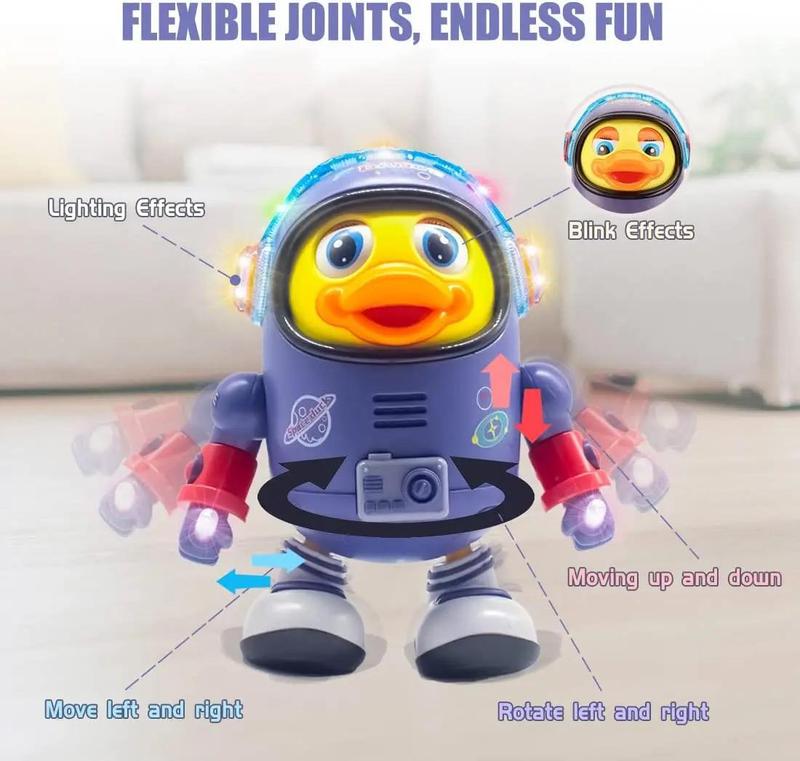 NEW Space Duck Dancing Robot with Light Music Cartoon Walking Sensory Educational Kids Toys Gift Set Multicoloured Kids Gift 1