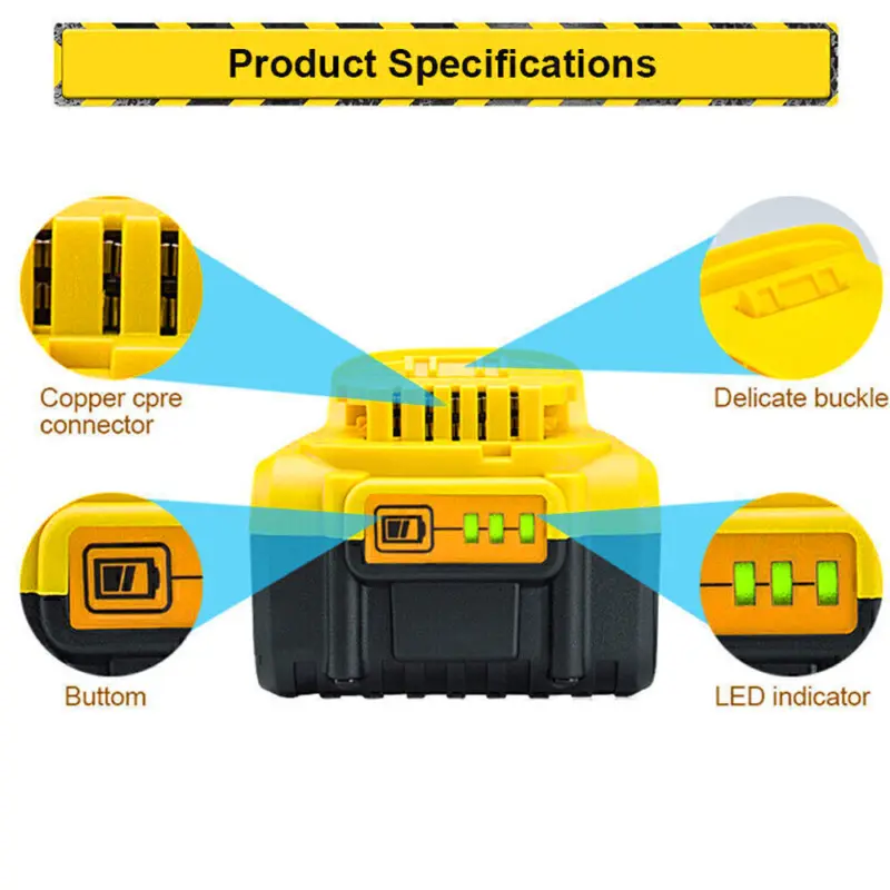 2X For DEWALT DCB184 18V 9.0Ah Li-ion Battery 18Volt Max XR DCB182 DCB183 DCB200 1