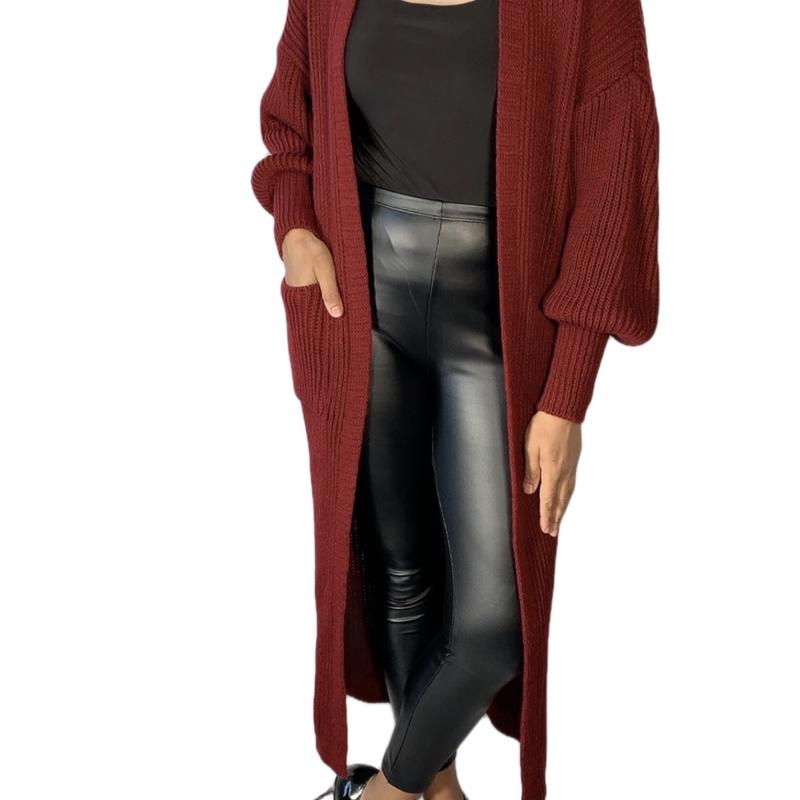Balloon sleeve maxi cardigan 2