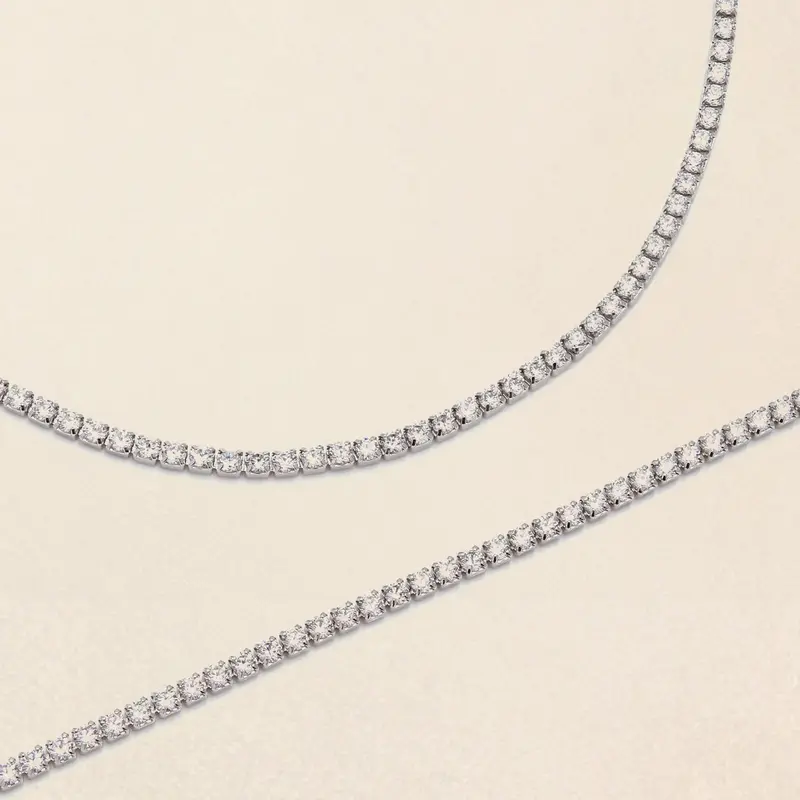 Samantha Kenny Tennis Necklace and Bracelet Set Box -Stainless Steel 3