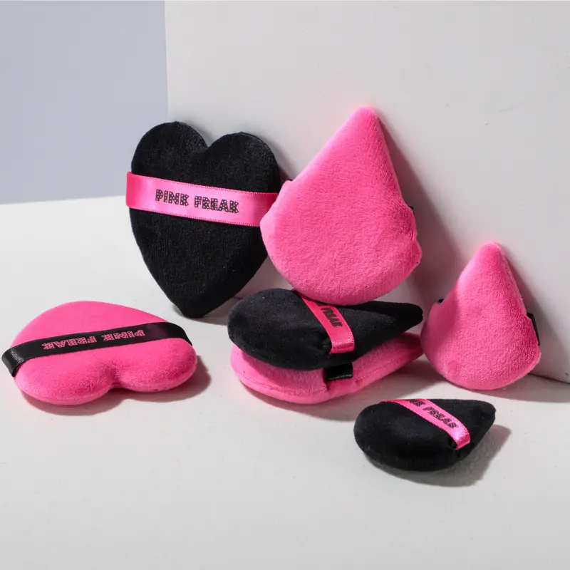 Black and Pink Heart Shaped Puff DUO 6