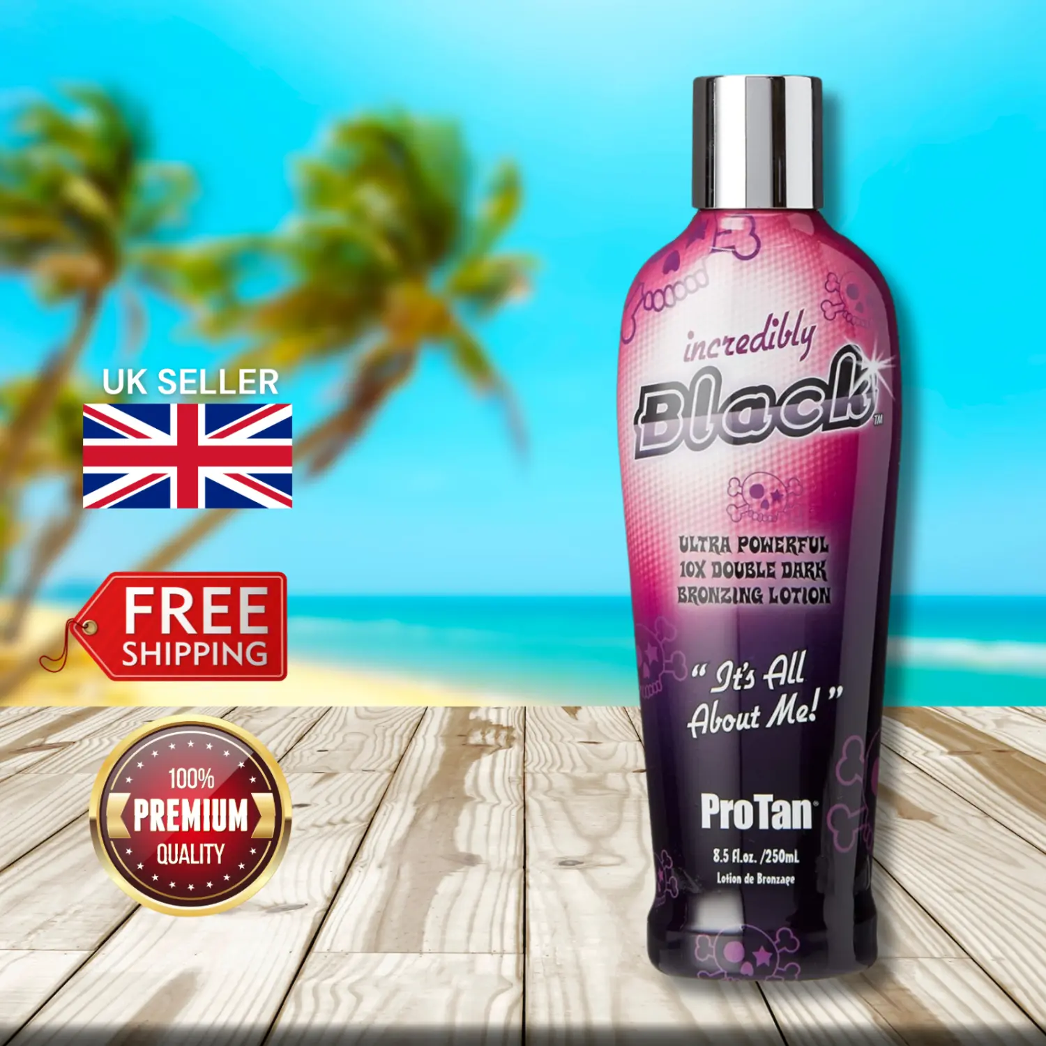 Pro Tan Incredibly Black Ultra Powerful 10X Double Dark Bronzing Lotion 250ml Sunbed Cream For Long Lasting Result - Tanning Products