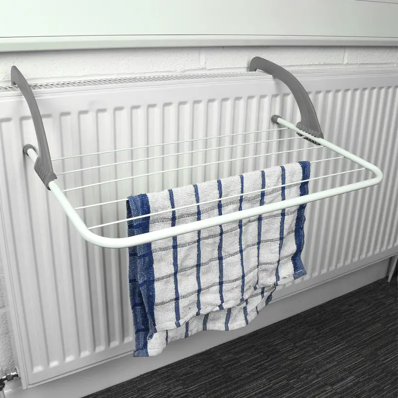 1x GREY Over Radiator Clothes Airer Accessories Laundry Plastic Rack 1