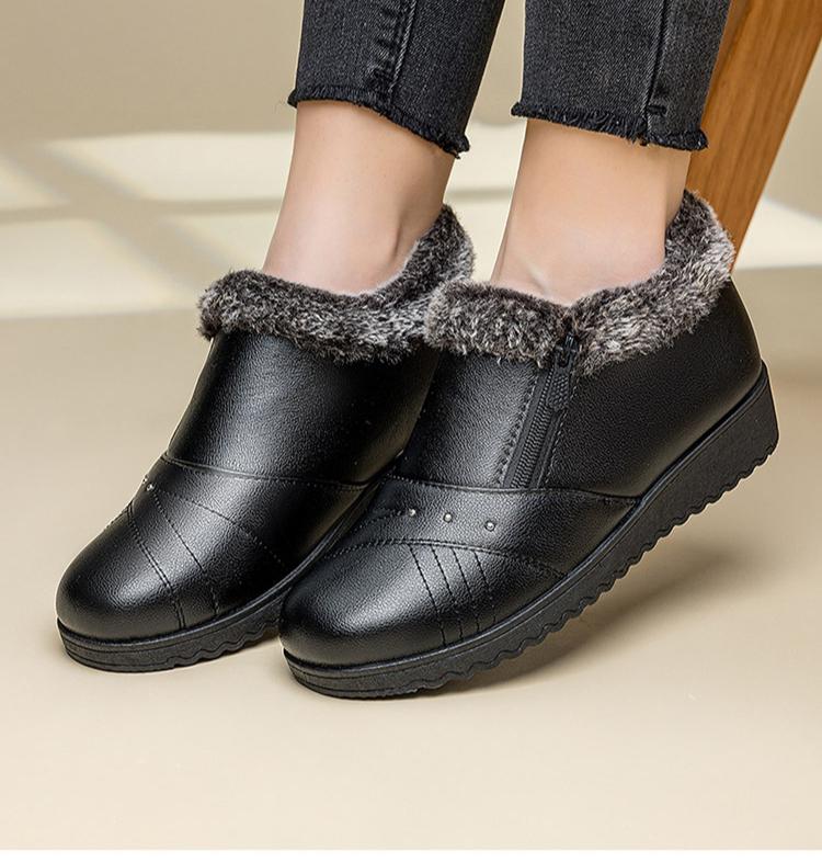 Product Introduction of 2024 Winter Velvet Women's Boots Outdoor warm non slip Footwear Soft soled fashion snow boots Casual wedge ladies shoes Botas Walking Shoes Girl 5