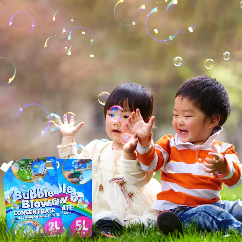 Bubble Blow Concentrate Liquid Soap Bubble Refill Solution Outdoor Toys Bubble Mixture for Bubble Machines Bubble Gun 1L/ 2L/ 5L 5