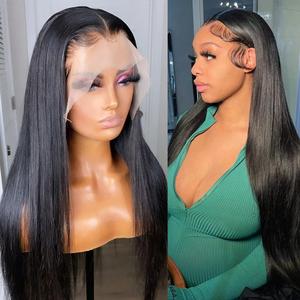 Bling Hair 13x6 Straight Lace Front Wigs Human Hair 180 Density Transparent Lace Frontal Human Hair Wigs for Women Glueless Wigs Human Hair Pre Plucked 28 Inch