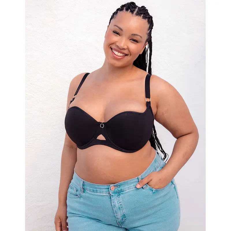 Curvy Kate Boost Me Up Padded Balcony Bra Black 1