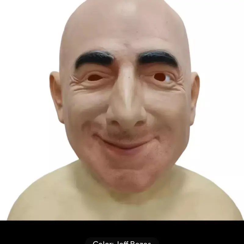 JEFF BEZOS Realistic Celebrity Latex Full Face Mask Funny Famous President Costumes Menswear Clothing 0