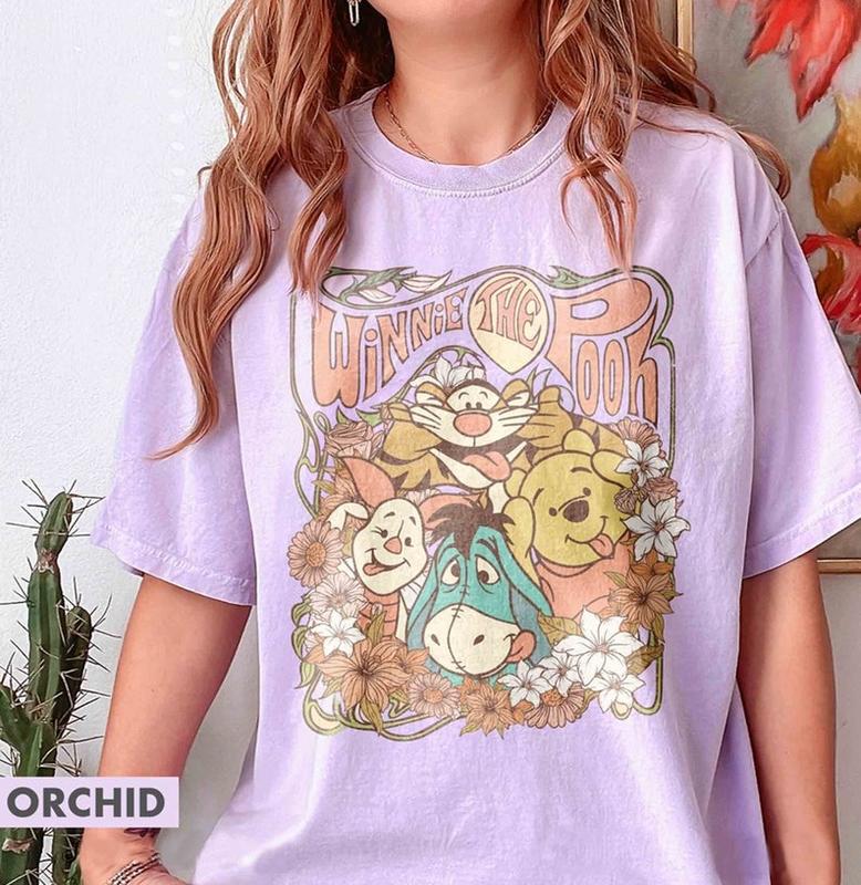 Retro Winne The Pooh and Friends Shirt, Winnie Pooh Shirt, Family Trip Shirt 5