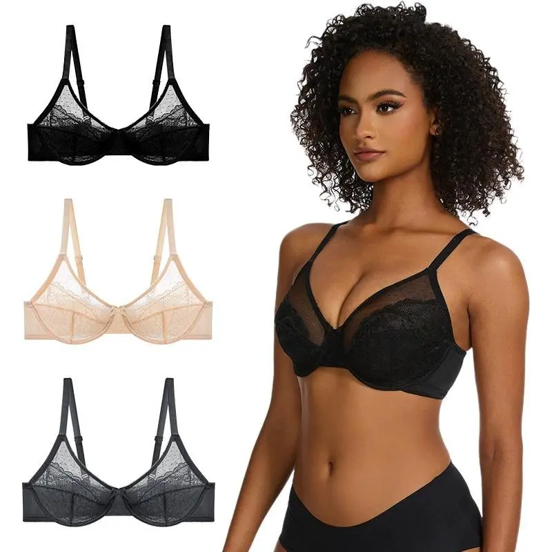 【Curlady】Enchante Floral Lace Plus Size Underwire Unlined Unpadded Full Coverage Bra, It is recommended to choose a larger size 7
