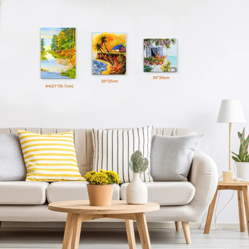 Koncci Canvas for Painting, Set of 10 Canvas Panels - 20x20cm, 20x25cm, A4(21x29.7cm), 100% Cotton Acid-Free Pre Stretched Canvas Board, Blank Painting Canvas for Art, Acrylic, Oil, Watercolor Paint 7