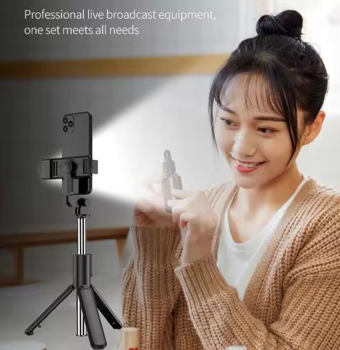Portable Bluetooth Selfie Stick Retractable Multifunctional 103CM Phone HoldeTripod With Selfie light Wireless Remote Shutter 2