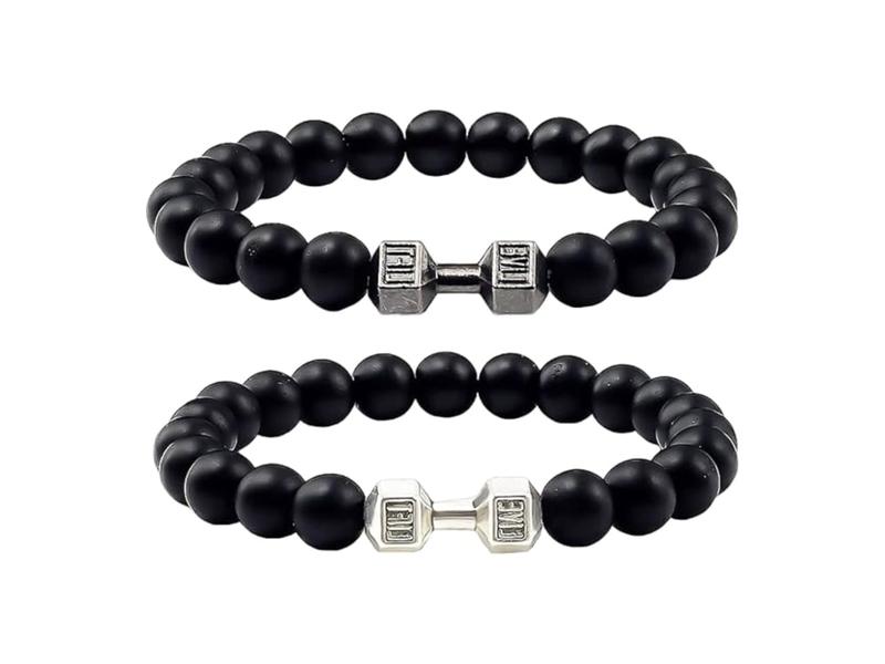 Heavyweight Lifting Dumbbell Volcanic Lava Mens Bracelet for Weight Training and Gym Enthusiasts 1