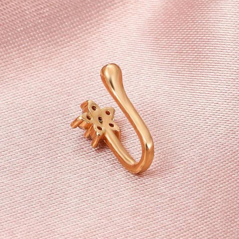 Copper Cubic Zirconia Decor Nose Cuff For Women And Men, Punk Non Piercing, A Fashionable Body Jewelry Gift For Any Occasion 6