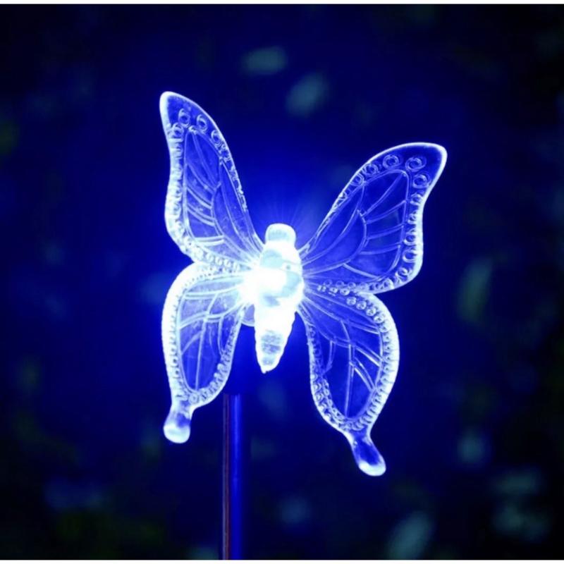 Colour Changing Solar Power Stake Light Butterfly, Ultra Bright LED Light: 1