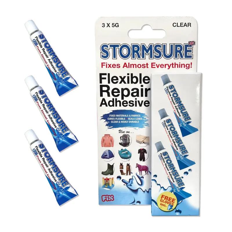 Stormsure Flexible Repair Adhesive: 3 x 5g Clear Glue - Highly Durable, Waterproof Glue for All Repairs 0