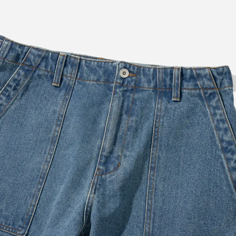 WIDE DENIM FATIGUE PANT - INDIGO WASHED 1