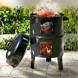 Lifeideas Portable Charcoal Grill,Outdoor BBQ Charcoal Smoker Grill,Smoked Oven,Charcoal Stove,Outdoor Charcoal BBQ Grill,Multi-Function Roaster Barbecue,Outdoor DIY Barbecue Smoker for Picnics Camping Garden Patio Beach Cooking Party