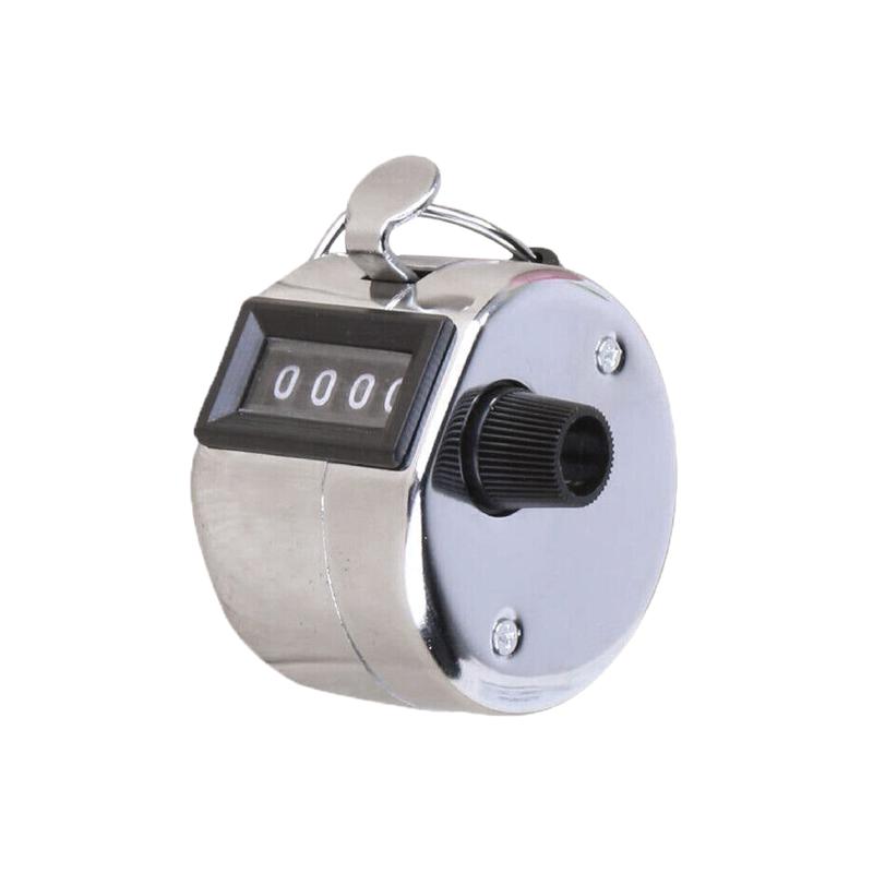 Hand Tally Counter with Metal Finger Ring Hoop Holder, 4-Digit Lap Trackers Counter Manual Clicker for Golf, Sport Stadium Coach Referees, Knitting, School Event 0