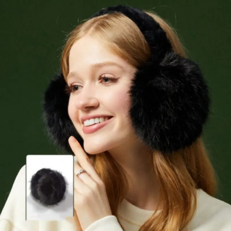 Cozy & Stylish Women's Plush Earmuffs - Windproof, Warm, Foldable Design for Winter Comfort 4