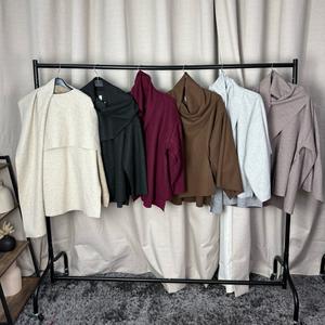 Women's Cape Jacket with Attached Scarf - Button Up Collar, Short Coat for Winter and Fall - Tops, Womenswear- FBS177 Comfort Basic