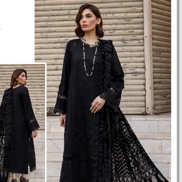 Nureh Luxury Ready to Wear | Tailored Stitched | Embroidered Leather Peach Women's Womenswear Collection with Velvet Palachi Shawl and Dyed Leather Trouser - Soft, Asian Elegance Clothing Embroidery Dress Traditional Comfortable Elegant Suit 5