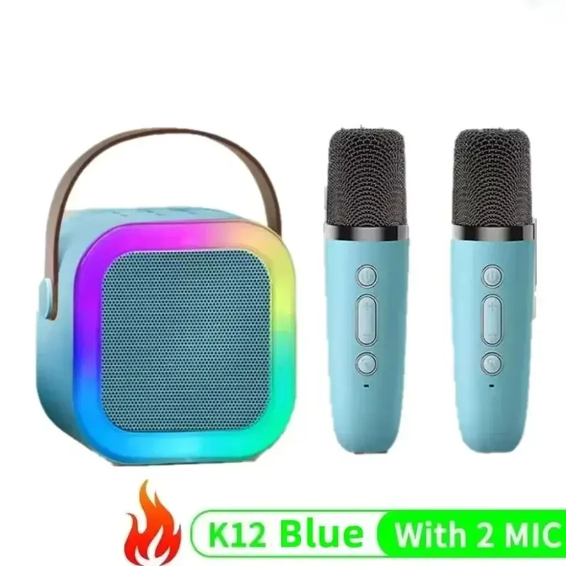 Wireless Microphones  Speaker  Bluetooth Karaoke Portable 5.3 PA Speaker System with 2 Wireless Microphones Home Family Singing Children's Gifts Audio Adjustable Button Ktv Mp3 Noise karoke  wireless 7