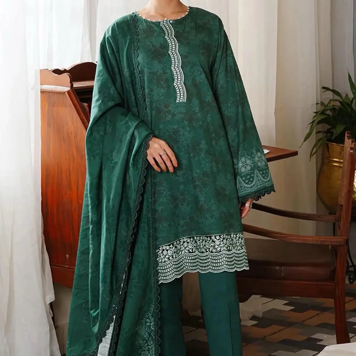Cross Stitch three piece original khaddar unstitched outfit