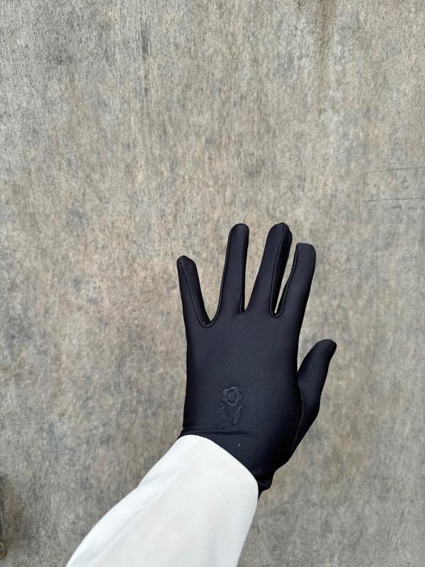 Rose embroidered islamic muslim gloves 3