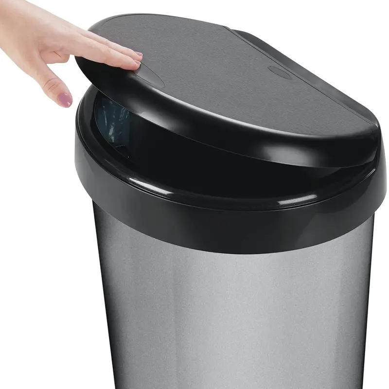 42L Moda Touch Top Bin Grey - Grey Silver Bin Room Room 5