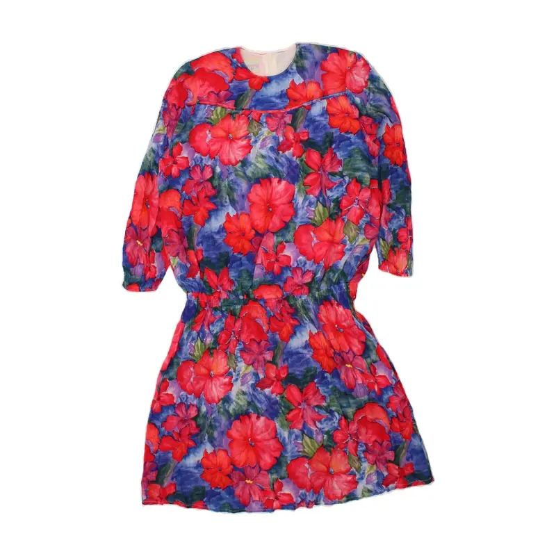 Pre-Owned Vintage GIGLI Womens Long Sleeve A-Line Dress UK 12 Medium Multicoloured Floral 1