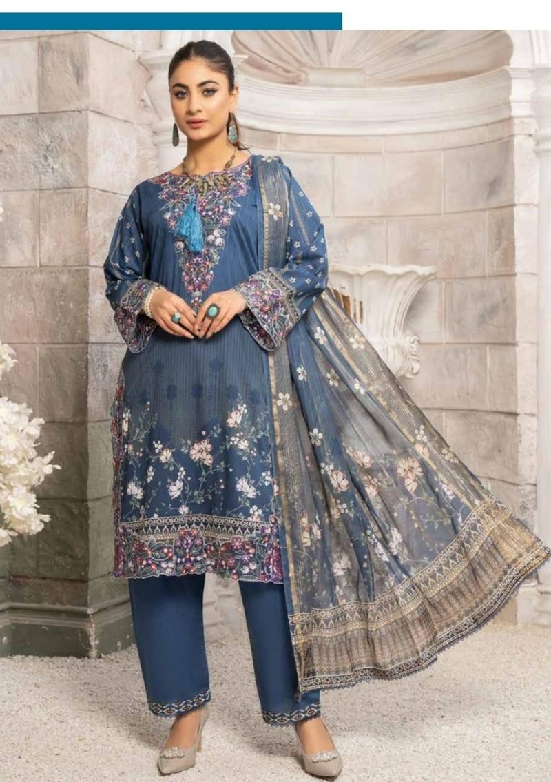 Product Introduction of New Airjet Digital Print Lawn Summer 3 Piece Suit by Munira Designer with Diamond Print Chiffon Dupatta Pakistani Desi Womenswear Fashion 2