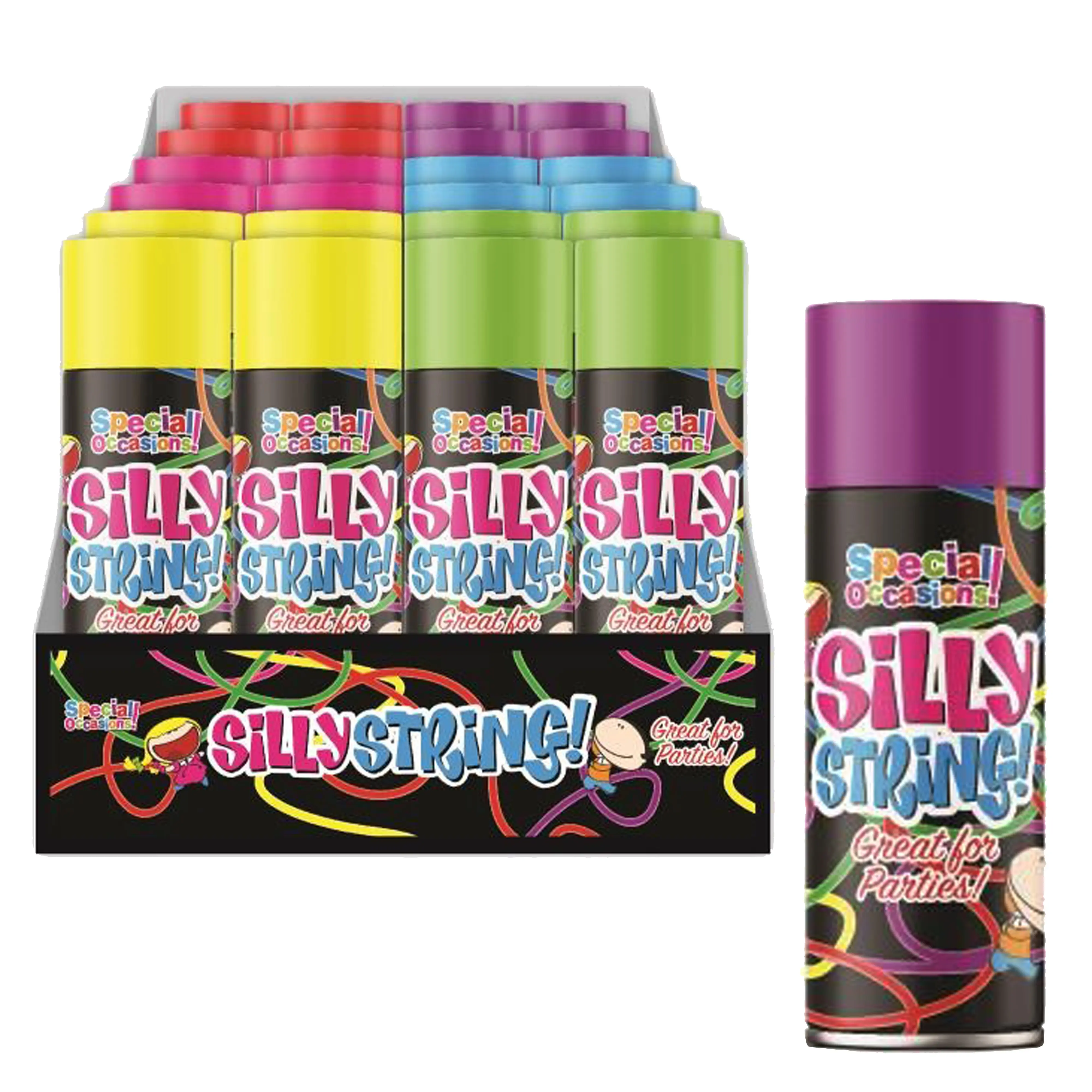 6x Silly String Party Celebration Spray Wedding Birthday Crazy Streamer 200ml Colorful Burst